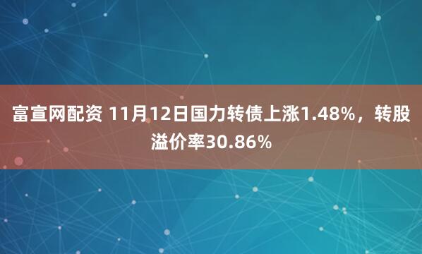 富宣网配资 11月12日国力转债上涨1.48%，转股溢价率30.86%